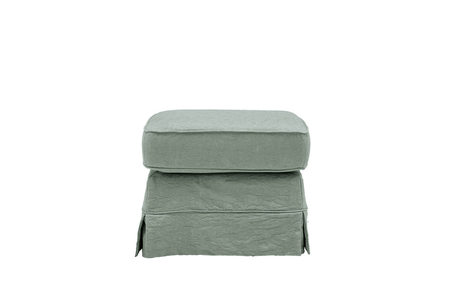 Madrid | Footstool Extra Loose Cover | Kingston Duck Egg