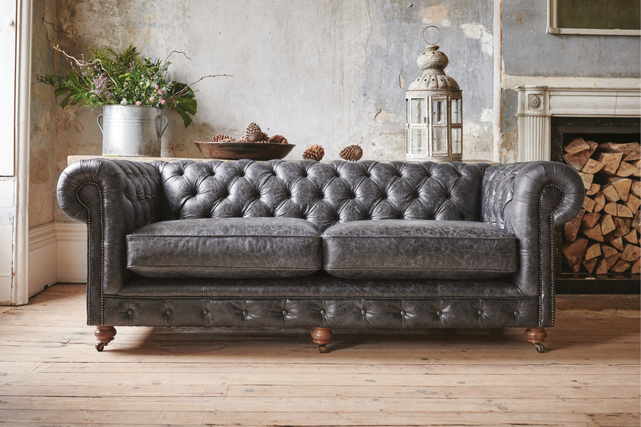 Grand Chesterfield | 3 Seater Sofa | Vintage Slate