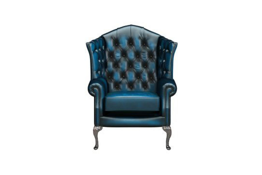 Victoria | Canterbury Highback Chair | Antique Blue