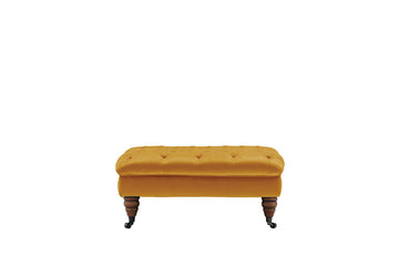 Mia | Button Bench Footstool | Opulence Saffron